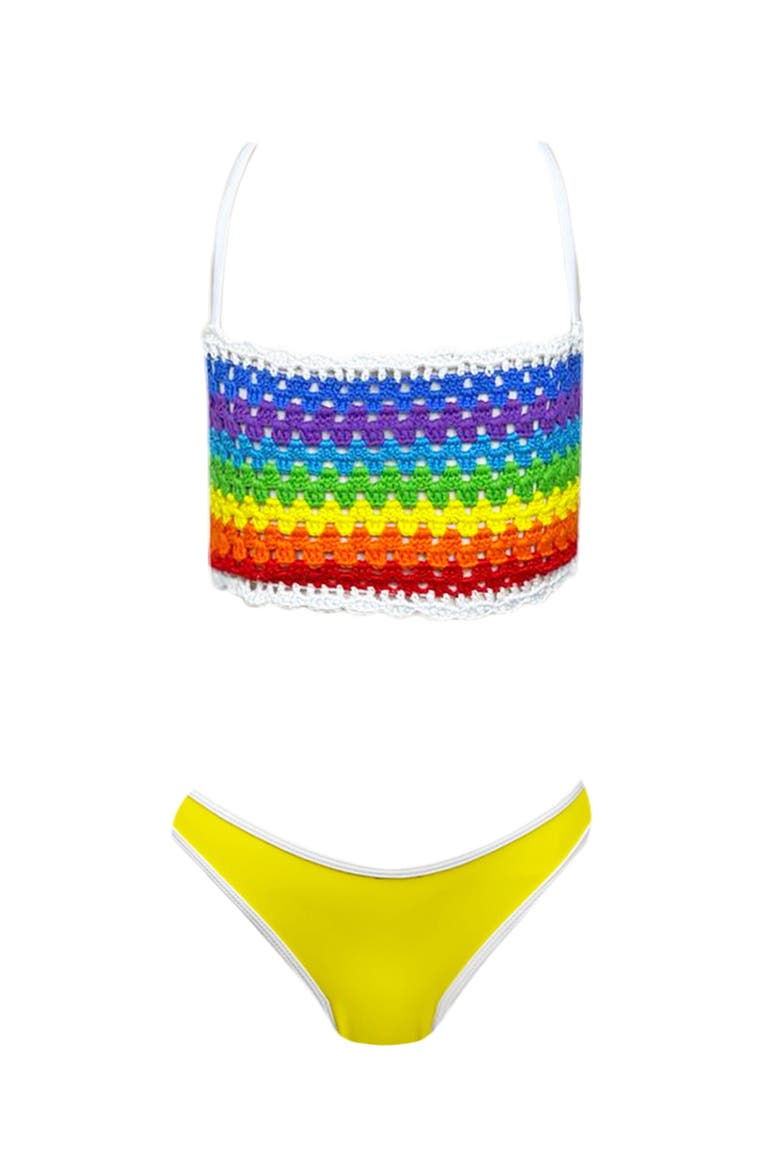 Hand-Knitted Top, Two Piece Bikini, Little Kid-Big Kid, Main, color, Multicolor