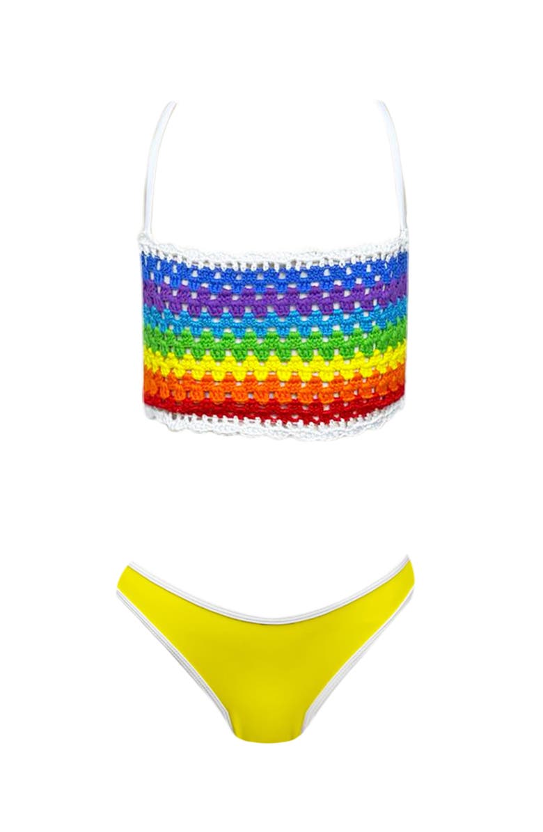 NESSI BYRD Hand-Knitted Top, Two Piece Bikini, Little Kid-Big Kid, Main, color, Multicolor