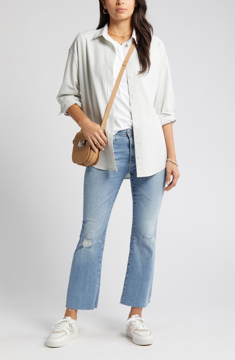 beachlunchlounge Stripe Oversize Shirt, Main, color, 