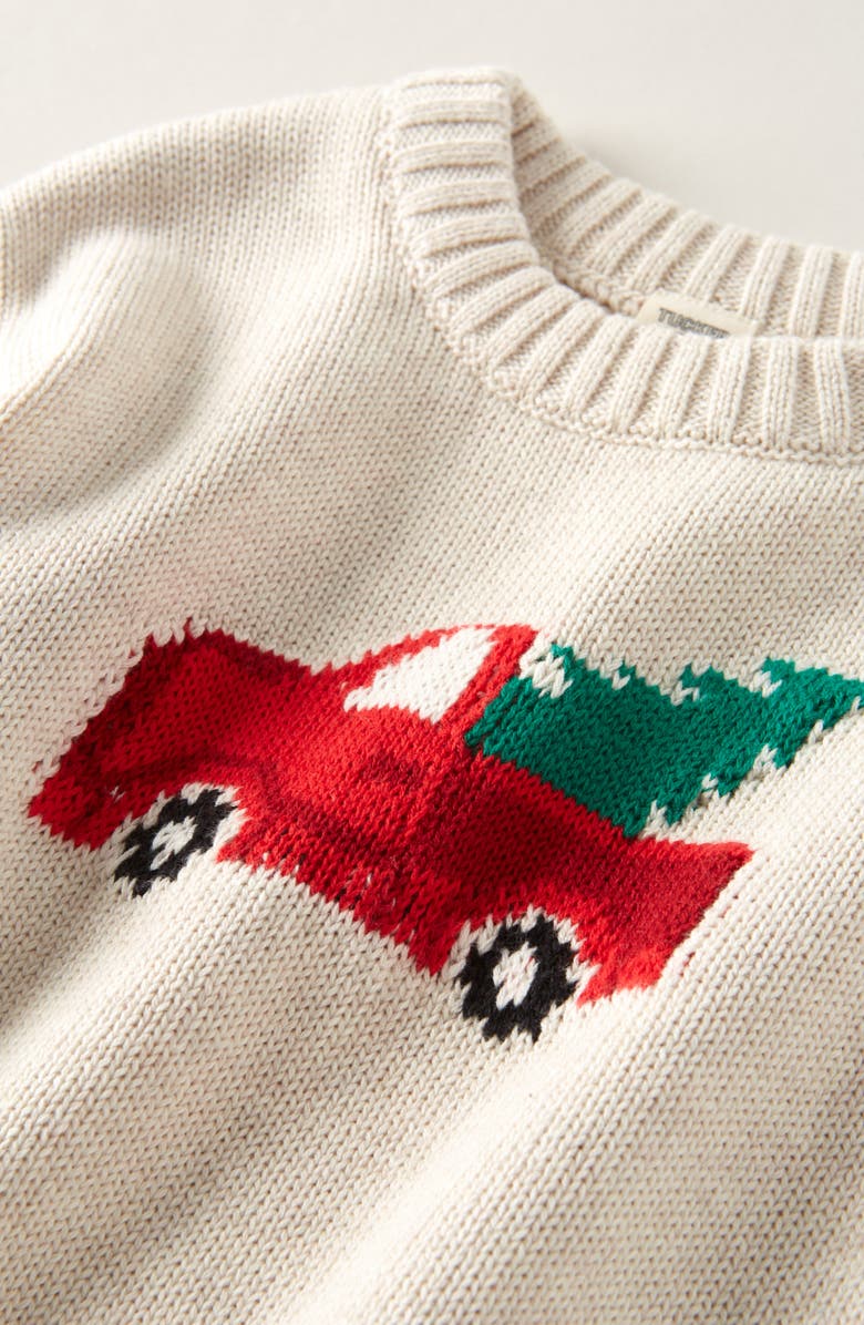 Tucker + Tate Jacquard Sweater & Pants Set, Alternate, color, Beige Oat Heather Truck- Grey
