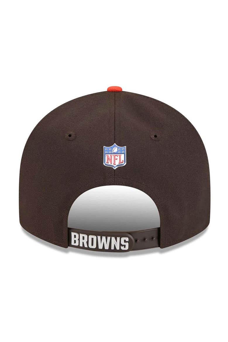 Men's New Era  Brown/Orange Cleveland Browns 2026 NFL Draft On Stage Pre-Curved 9FIFTY Snapback Hat, Alternate, color, Brown