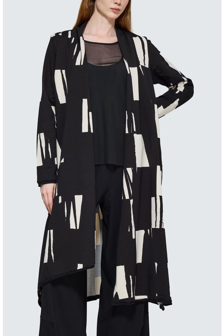 Aqualina Printed Jersey Duster, Main, color, Ivory Black