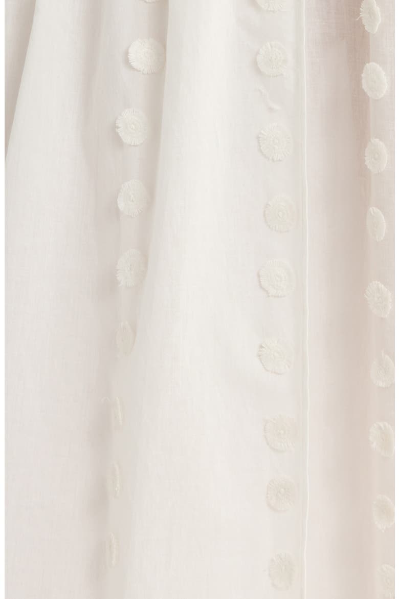 Kyla Floral Appliqué Cotton Cover-Up Wrap Skirt, Alternate, color, PRISTINE