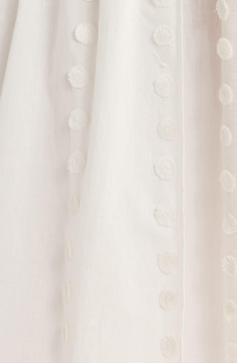 Ulla Johnson Kyla Floral Appliqué Cotton Cover-Up Wrap Skirt, Alternate, color, Pristine