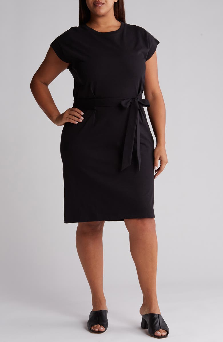 Vince Tie Waist Cotton Dress, Main, color,