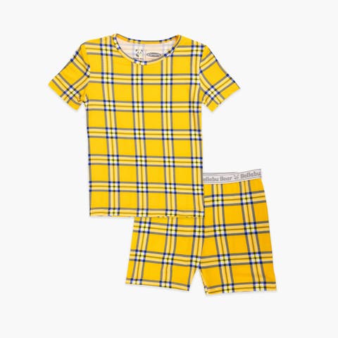 Clueless Total Betty Plaid Kids 2-Piece Short Sleeve & Shorts Pajama Set