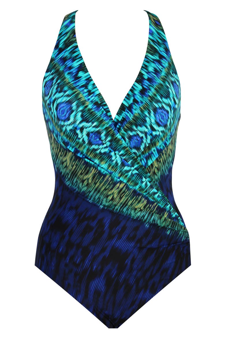 Alhambra Wrapsody One-Piece Swimsuit, Alternate, color, BLUE MULTI