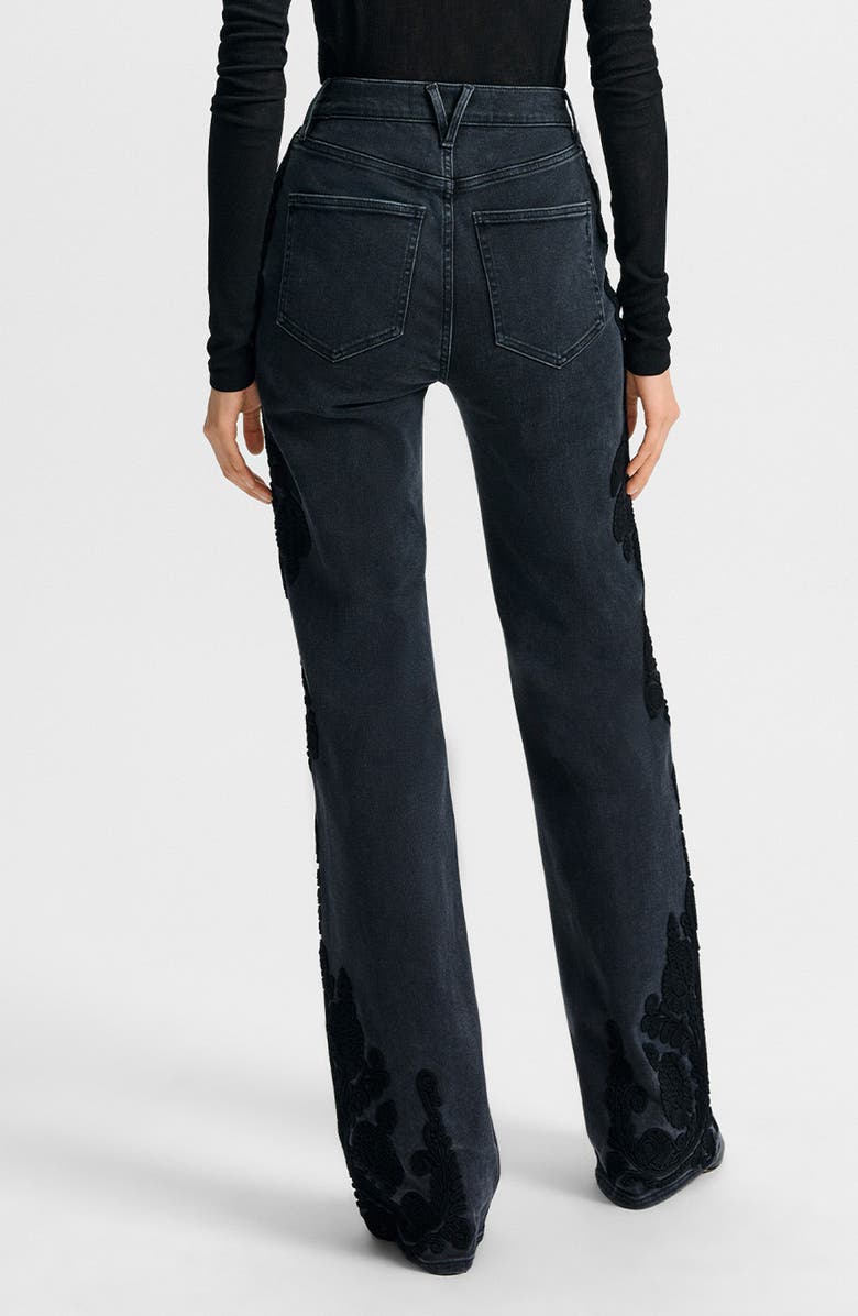 Veronica Beard Crosbie Paisley Embroidered High Waist Wide Leg Jeans, Alternate, color,