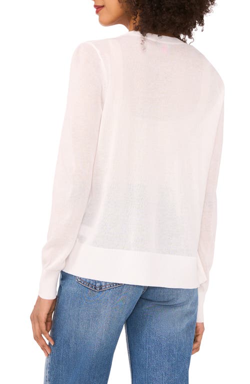 Vince Camuto Tissue Knit Cardigan In Bright White