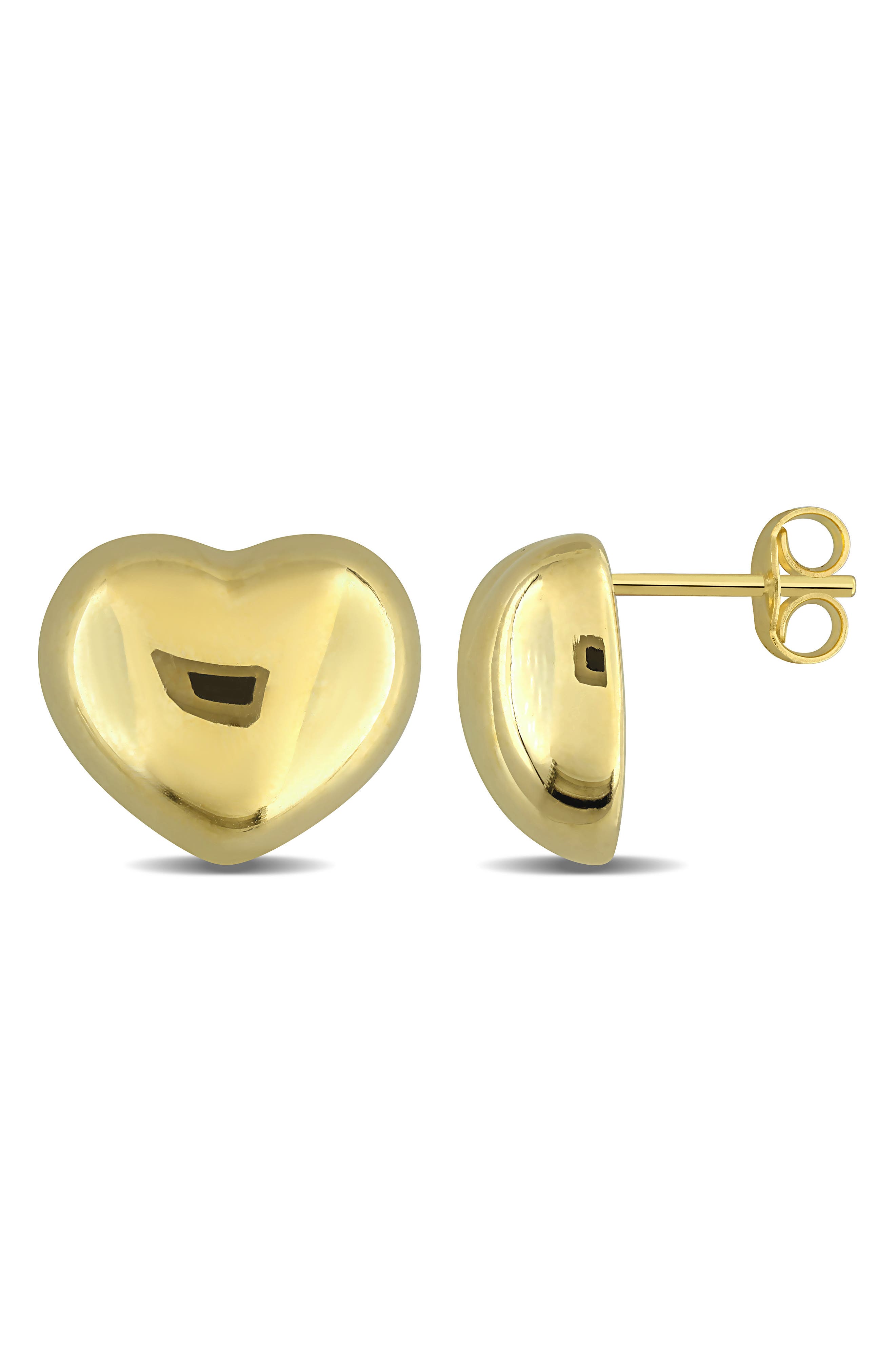 DELMAR Puffed Heart Stud Earrings