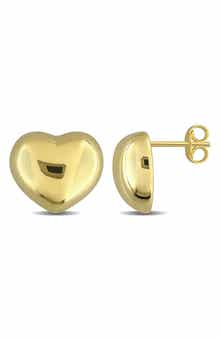 DELMAR Puffed Heart Stud Earrings