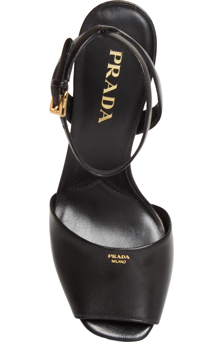 Prada Peep Toe Platform Sandal, Alternate, color, Nero