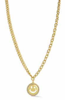 Cubic Zirconia Smiley Face Pendant Necklace