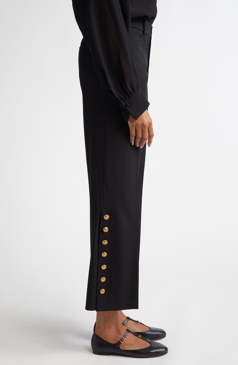 Chloé Ankle Crop Stretch Wool Grain de Poudre Pants, Alternate, color, 