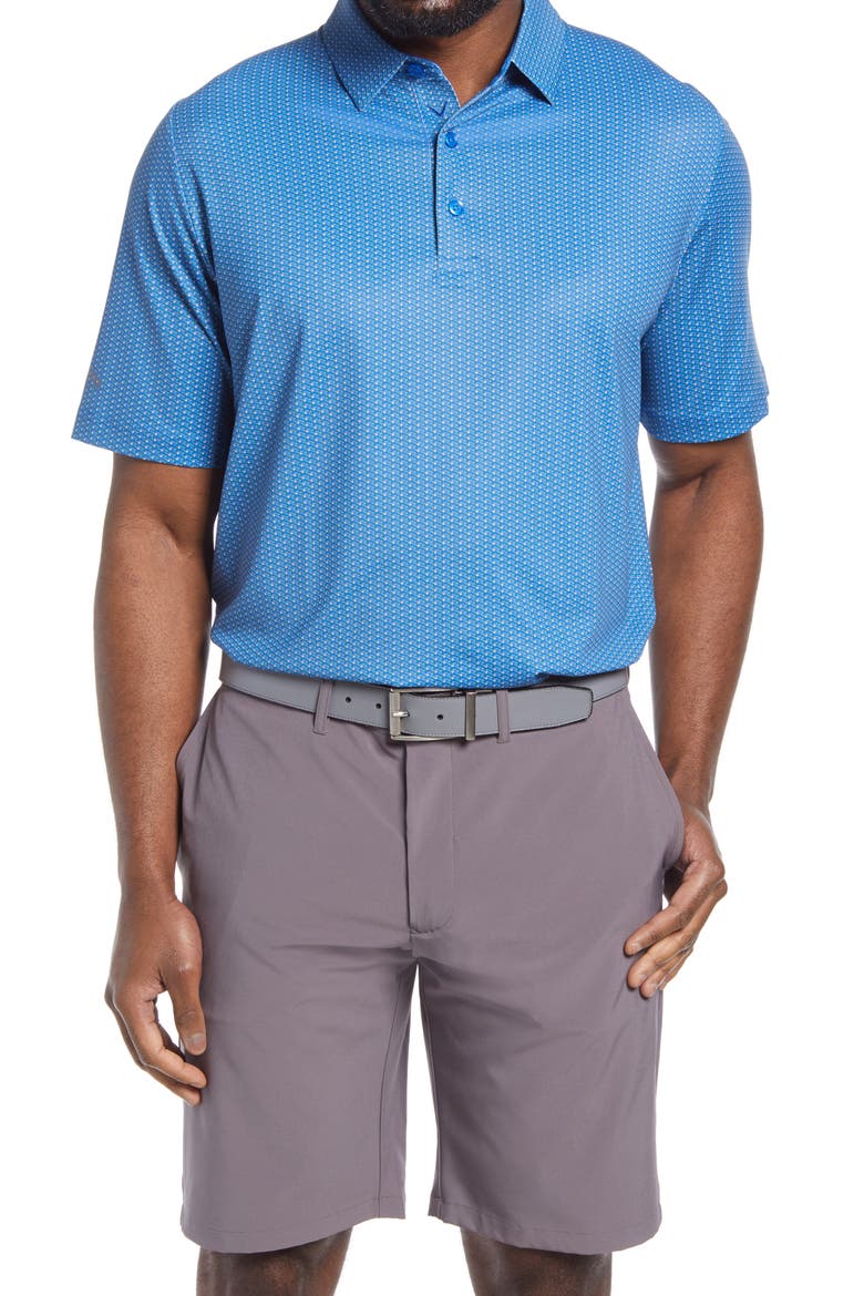 Swing Tech™ Neat Performance Golf Polo, Main, color, EGYPTIAN BLUE