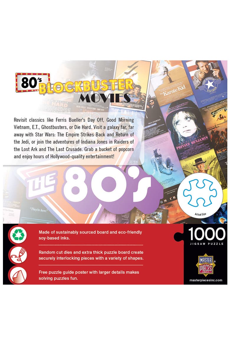 80's Blockbusters 1000 Piece Puzzle, Alternate, color, Multicolor