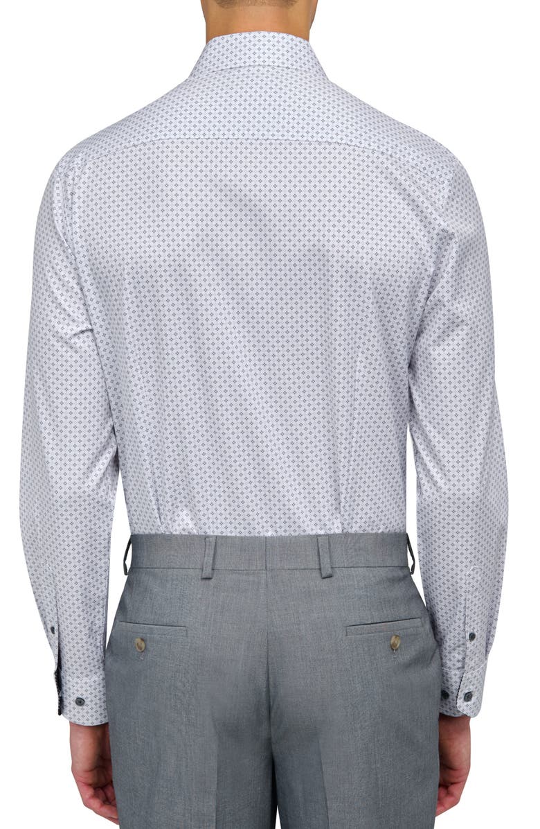 W.R.K Slim Fit Geometric Print Recycled Performance Stretch Dress Shirt, Alternate, color, White/Green