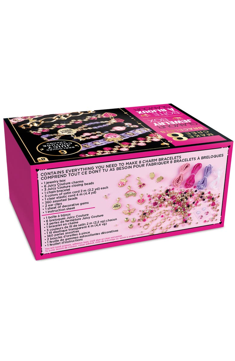 Juicy Couture Glamour Box Jewelry Kit Create 8 Unique Charm Bracelets, Alternate, color, Multicolored