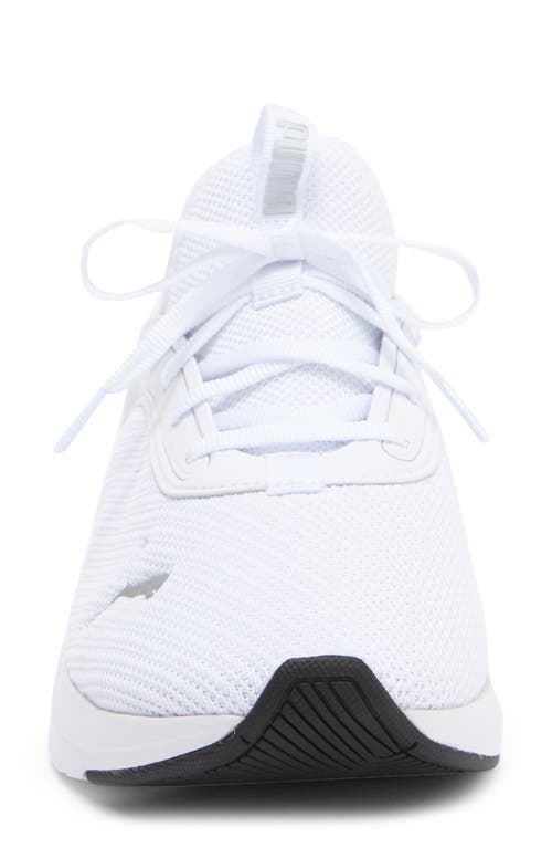 Puma Softride Ruby Luxe Sneaker In White- Silver