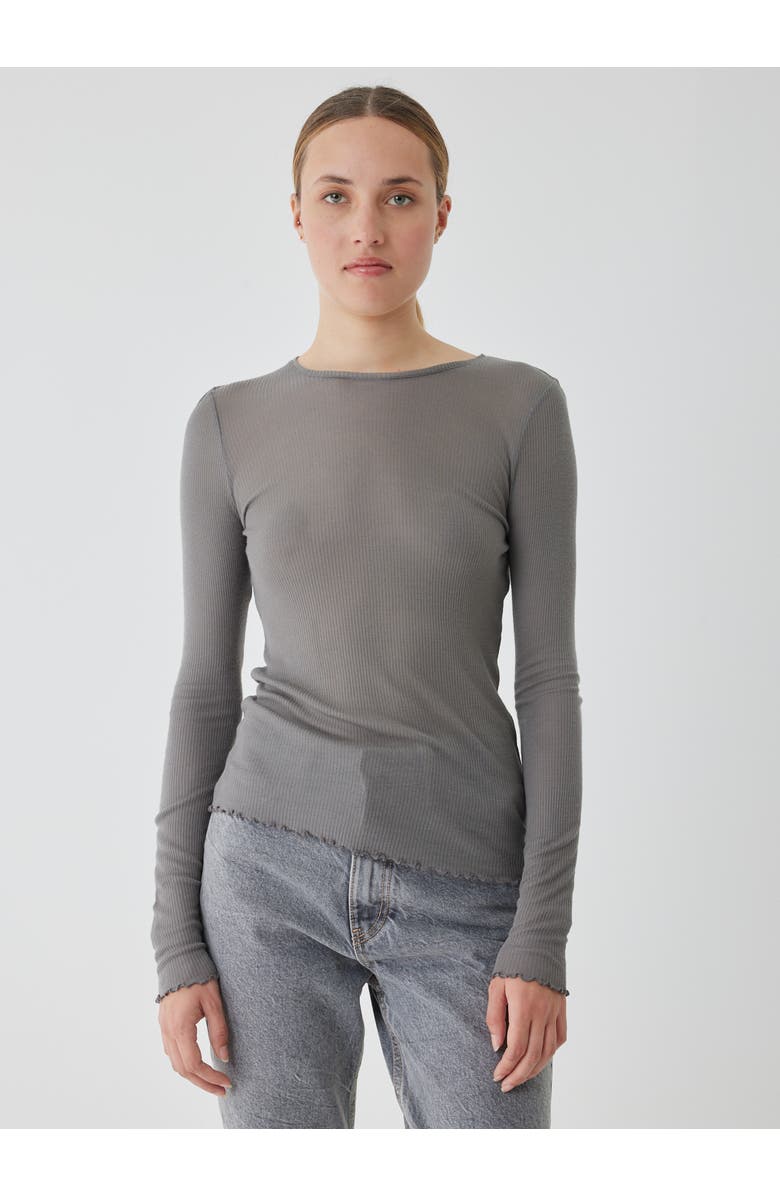 Majestic Filatures Micro Modal Baby Rib Cashmere Long Sleeve Crewneck, Main, color, 