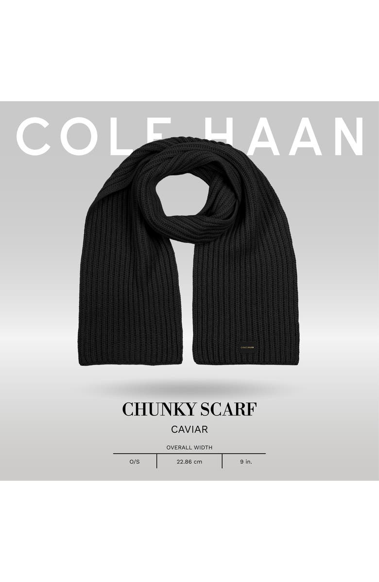 Cole Haan Chunky Knit Scarf, Alternate, color, Caviar