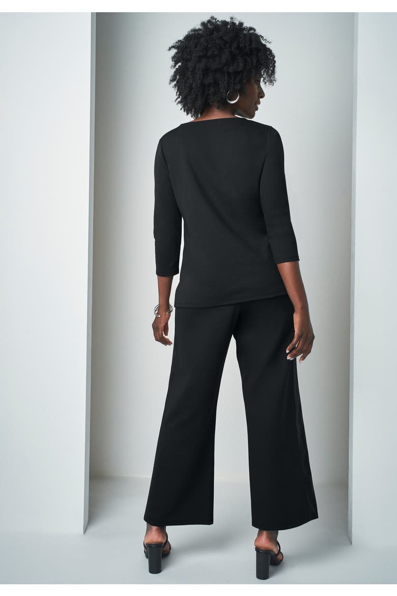 Mixed Media Wide Leg Pant, Alternate, color, BLACK