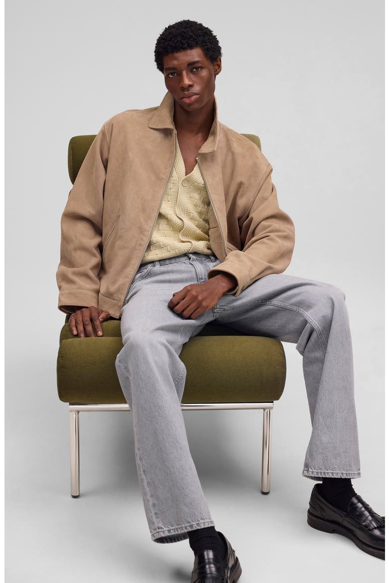 Petrus Goatskin Suede Jacket, Alternate, color, KHAKI STONE