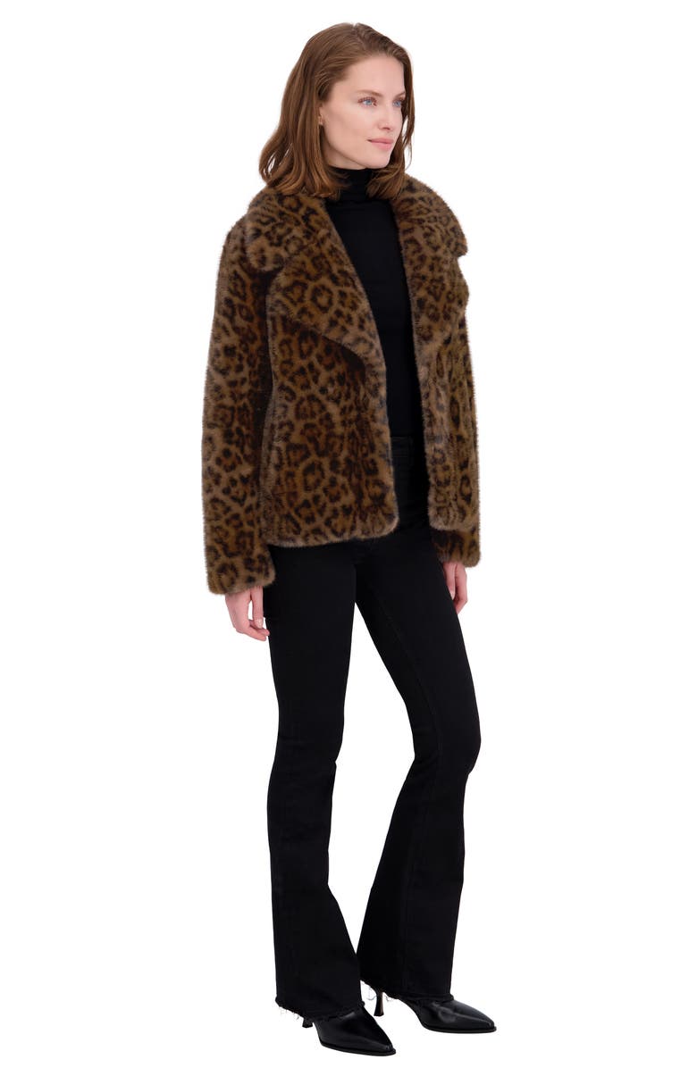 Laundry by Shelli Segal Leopard Print Faux Fur Jacket, Alternate, color, Brown