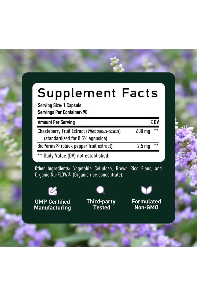 Vitex 600mg PMS & Hormone Support Capsules, 90ct, Alternate, color, No Color