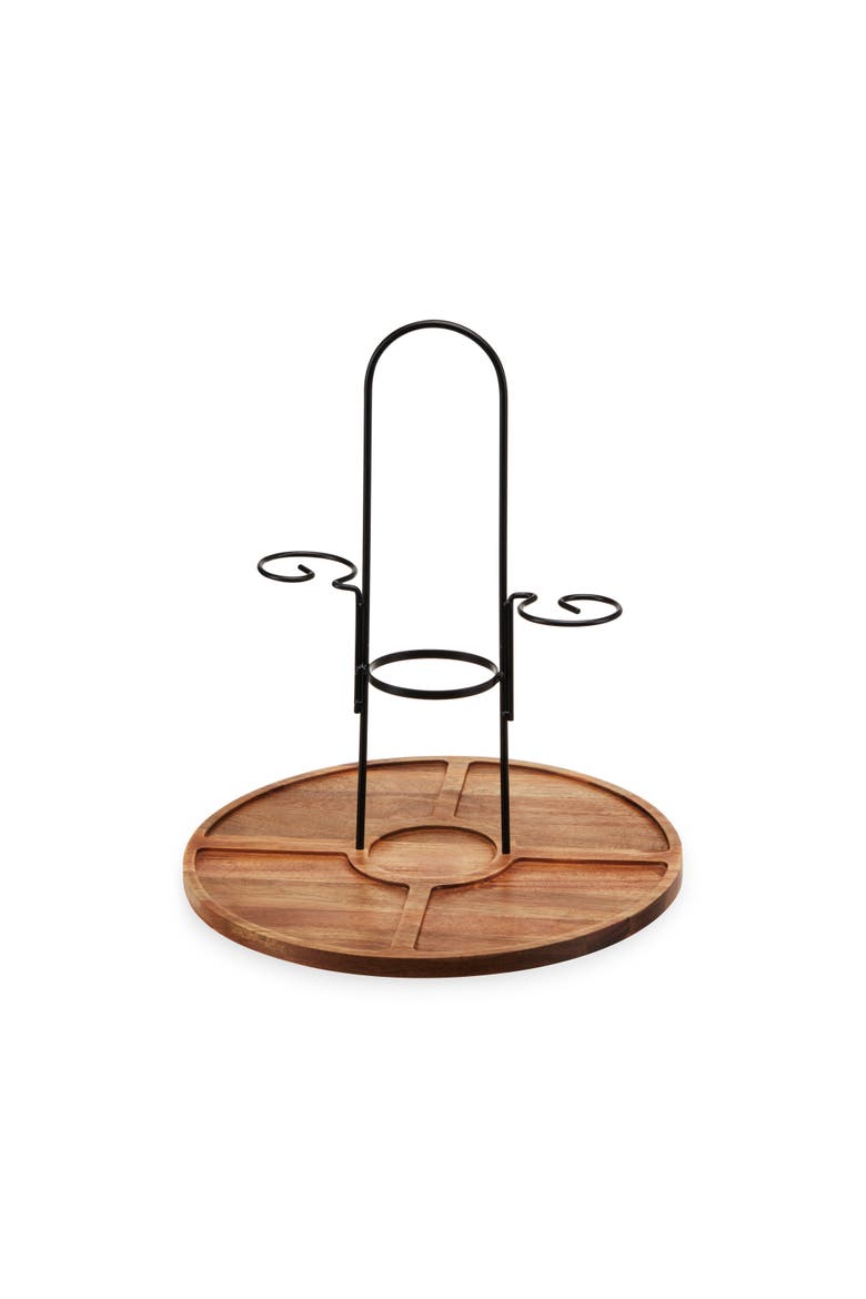 Wine and Cheese Caddy, Alternate, color, Brown