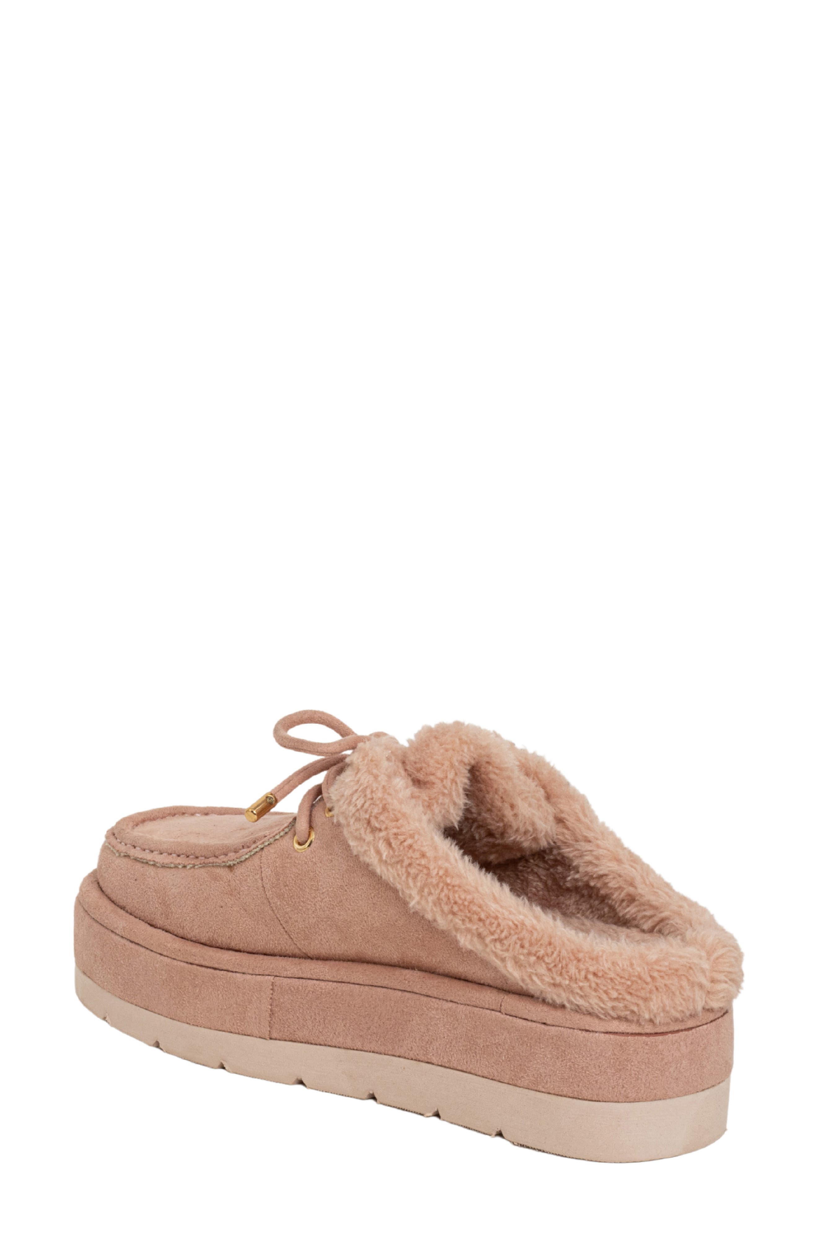 Tulsa Faux Fur Platform Slipper, Alternate, color, PINK SUEDE
