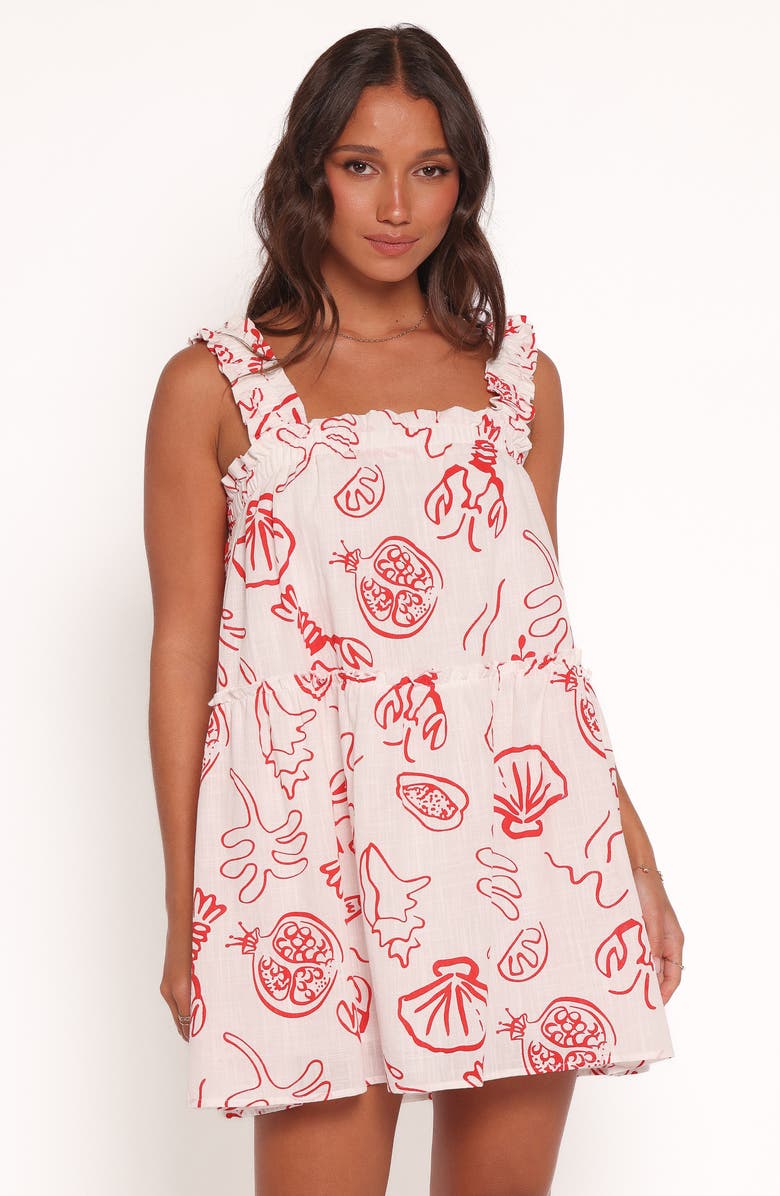 Petal & Pup Elena Printed Cotton Sundress, Alternate, color, Red Lobster