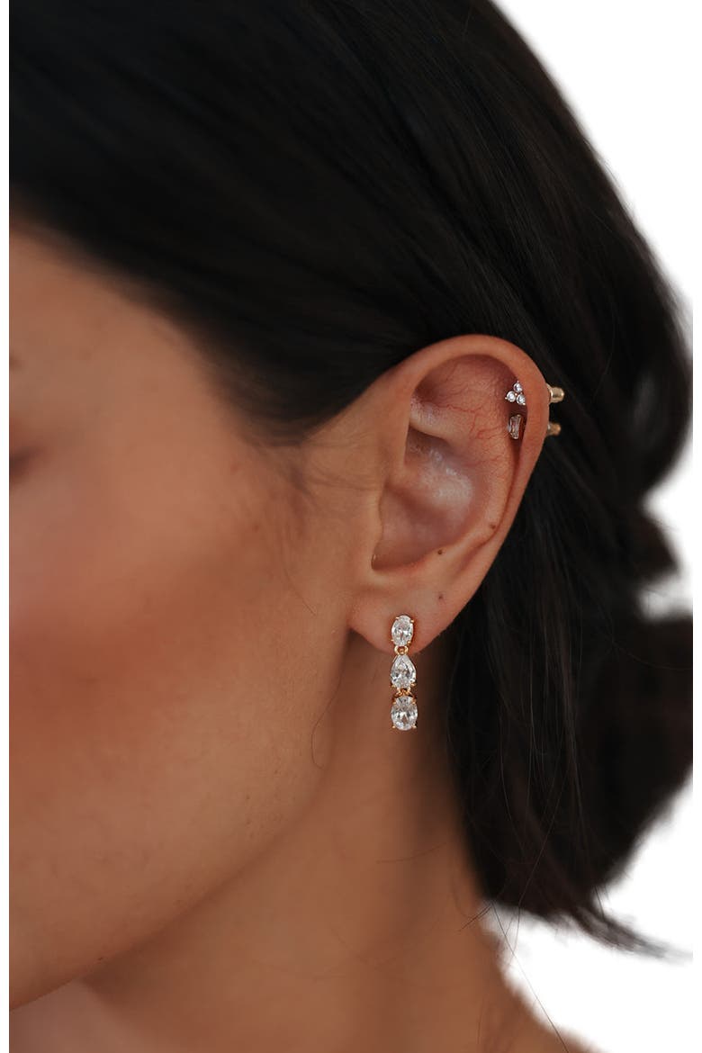Baha Crystal Earrings, Alternate, color, Gold