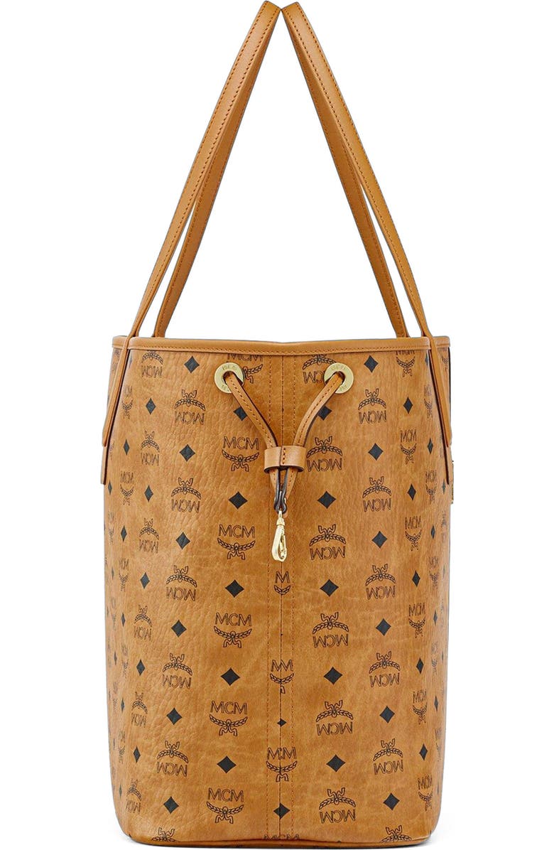 MCM Large Reversible Liz Shopper in Visetos, Alternate, color, Cognac