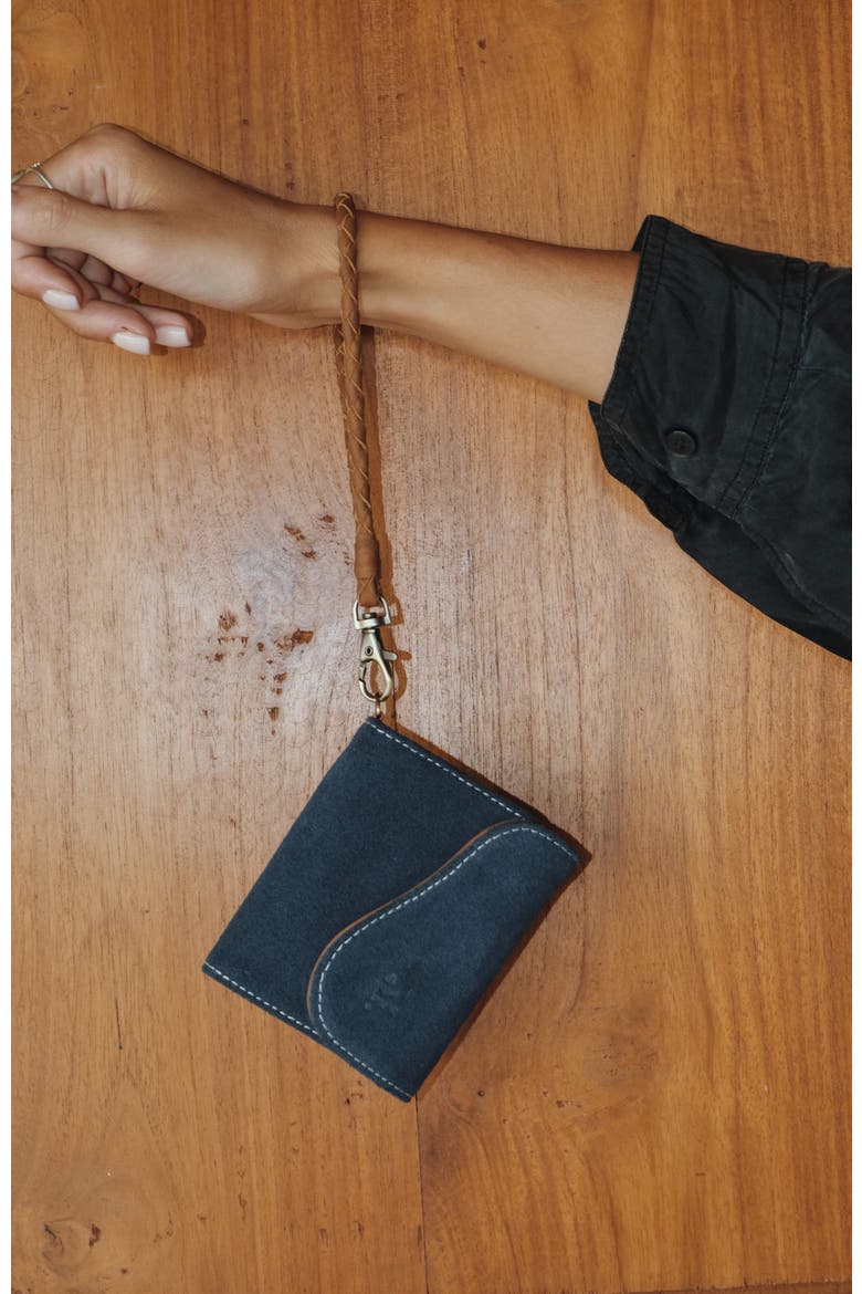 Leather Trifold Wallet, Alternate, color, Blue