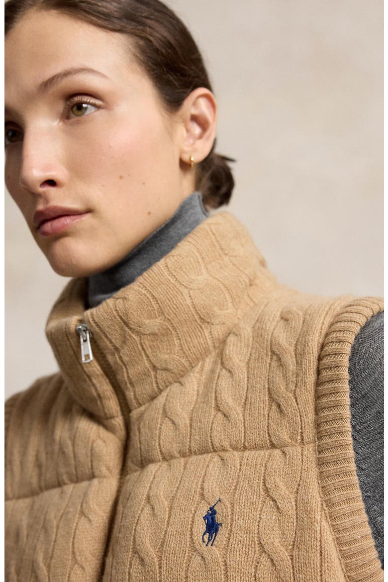 Wool & Cashmere Puffer Vest, Alternate, color, COLLECTION CAMEL MELANGE