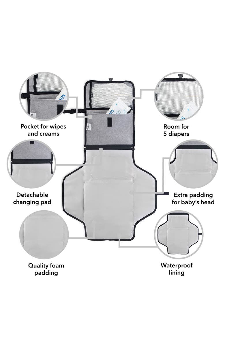 Portable Large Changing Pad, Alternate, color, Solid Grey