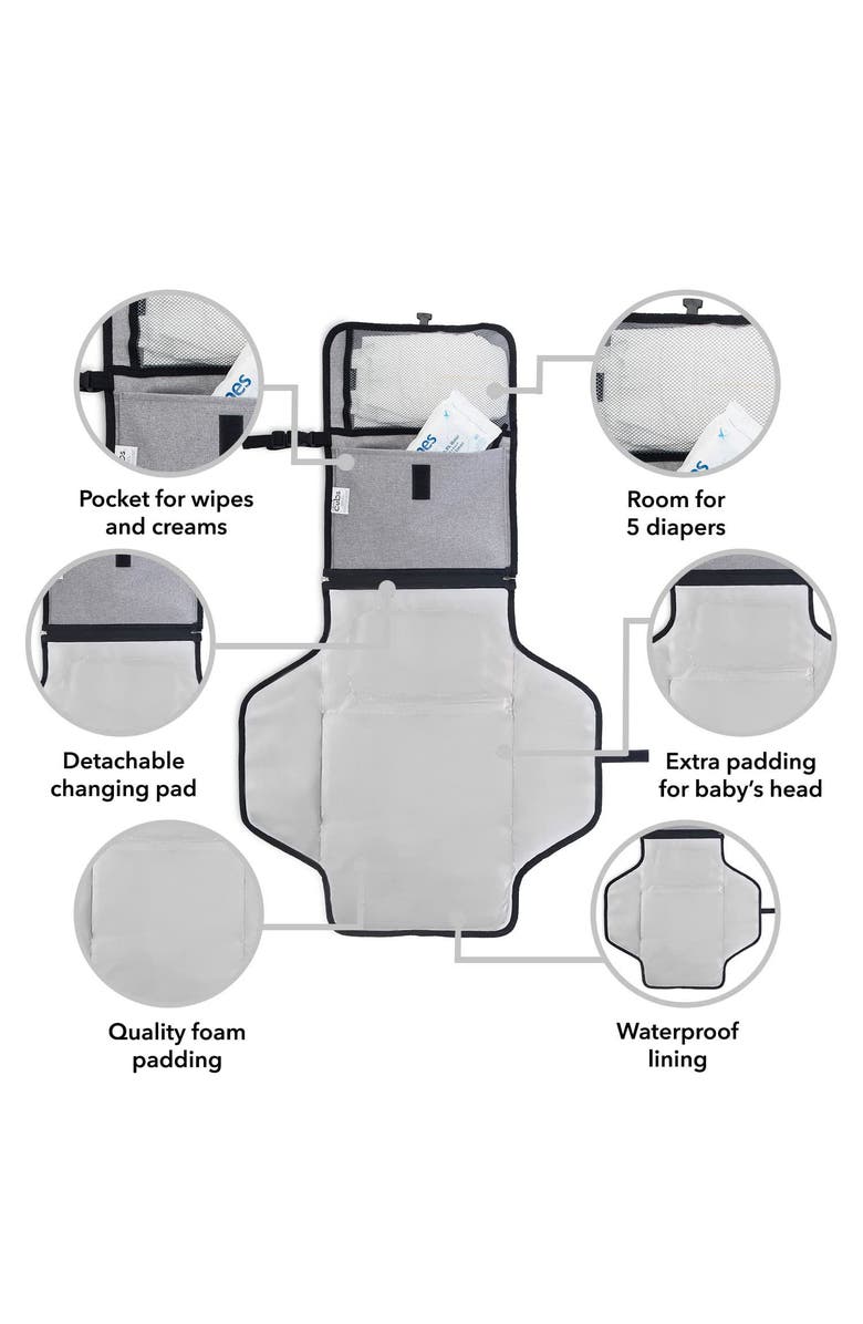 Comfy Cubs Portable Large Changing Pad, Alternate, color, Solid Grey