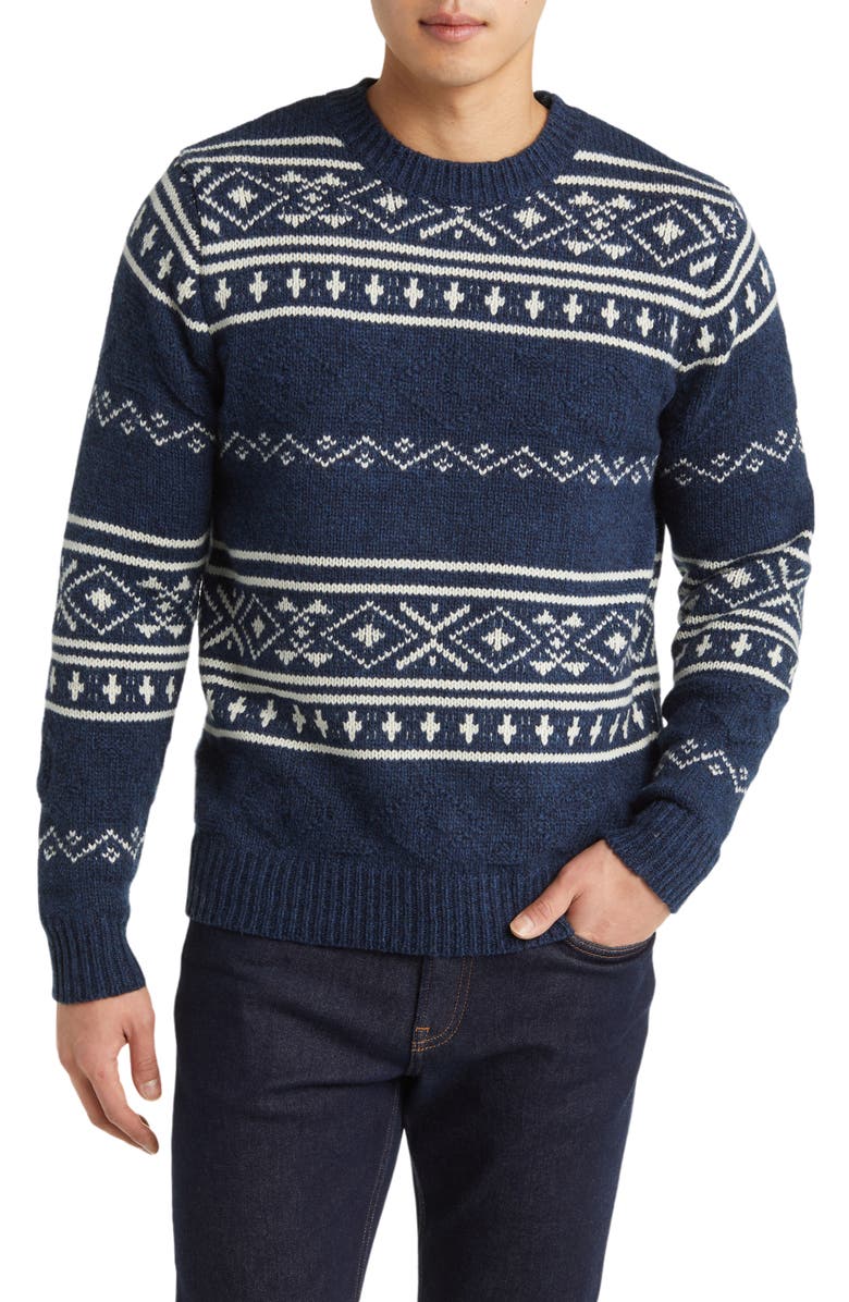 Schott NYC Norwegian Motif Wool Blend Sweater, Main, color, 
