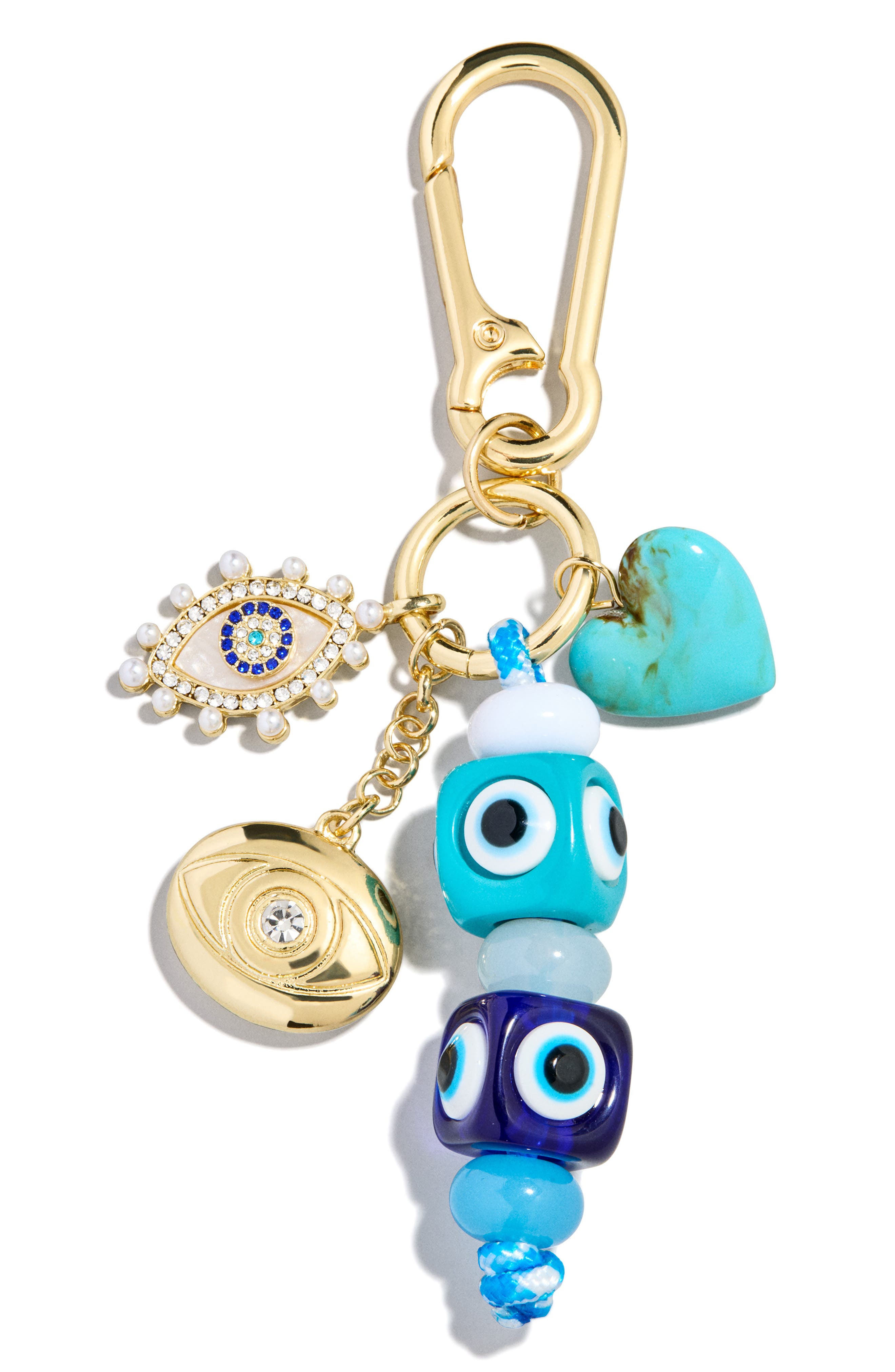 BaubleBar Evil Eye Cluster Key Ring Bag Charm, Main, color, 