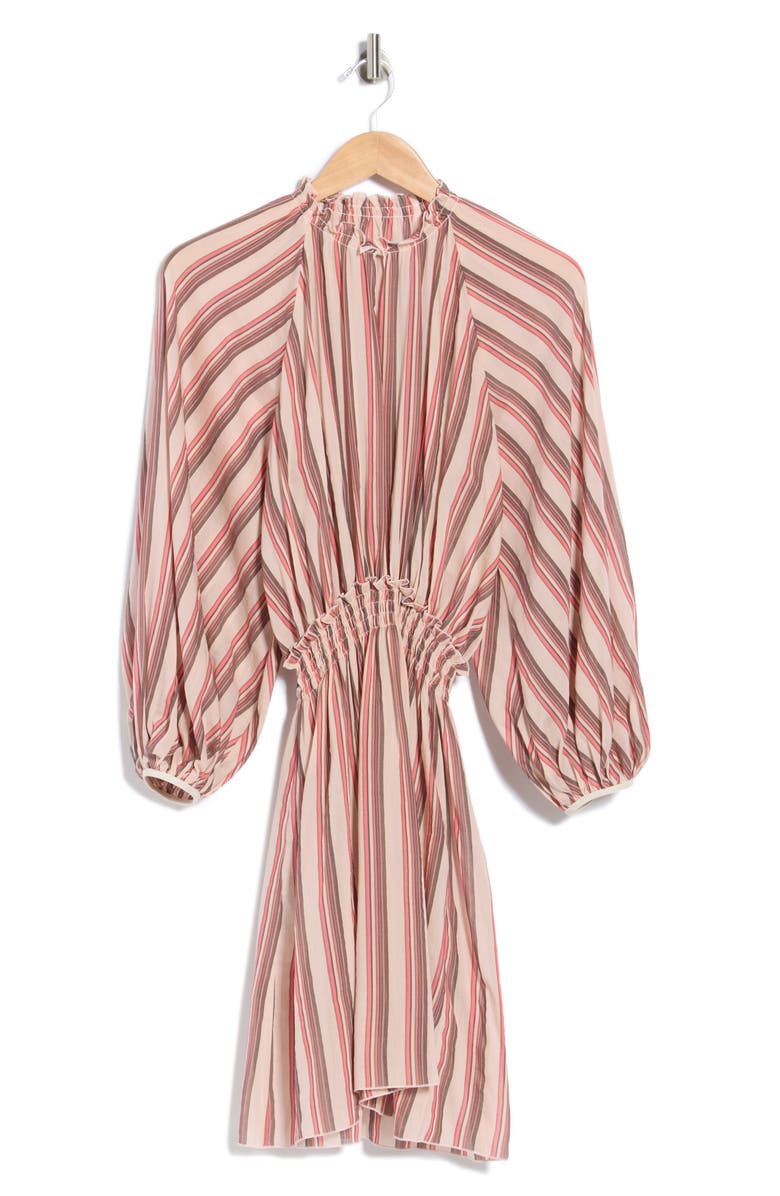 Longchamp Smocked Long Sleeve Dress, Alternate, color, Powder