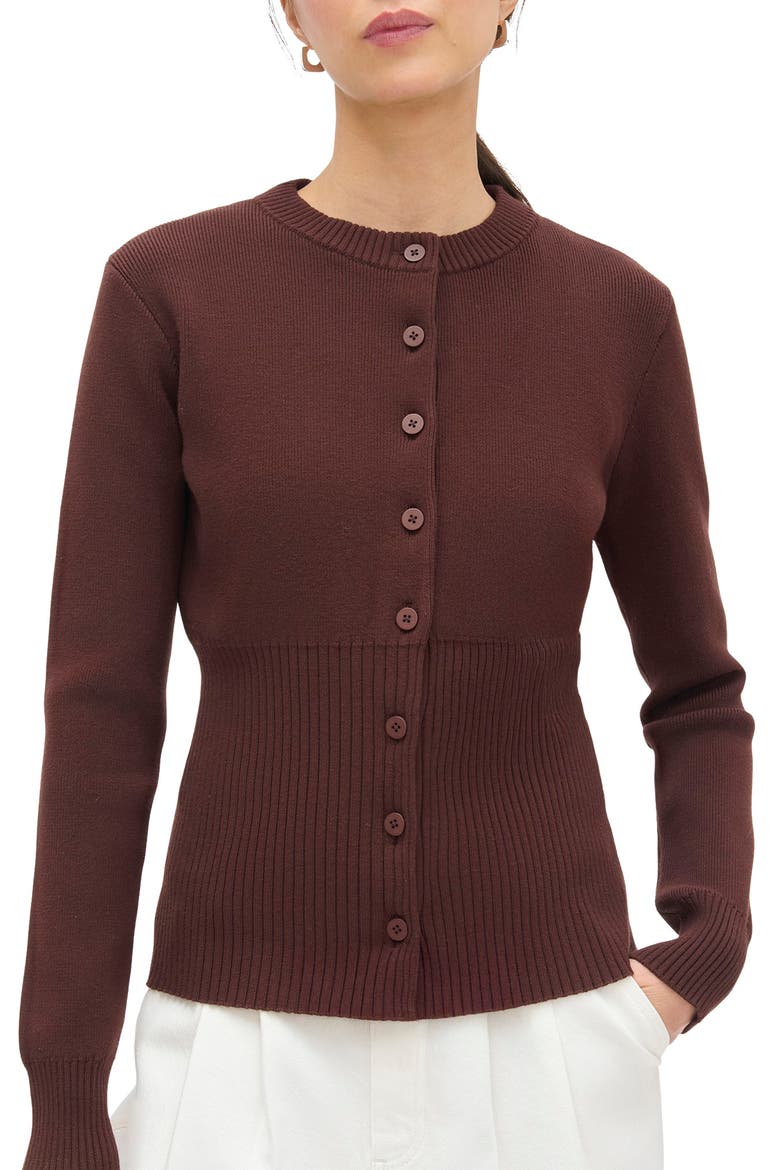 Ruby Cardigan, Main, color, CHOCOLATE