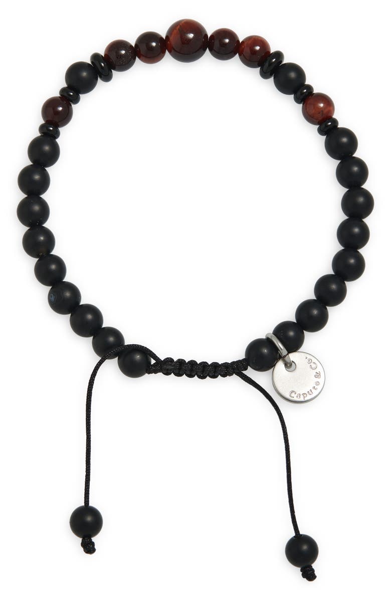 Caputo & Co. Semiprecious Stone Slider Bracelet, Alternate, color, Red Tiger Eye