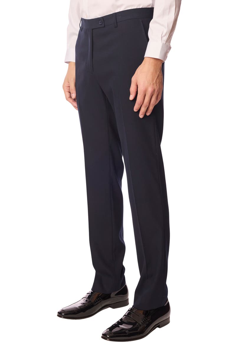 Downing Slim Fit Flat Front Dress Pants, Alternate, color, NAVY BLUES