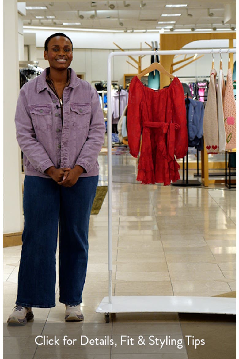 Kids' Burnout Long Sleeve Tie Belt Chiffon Party Dress video