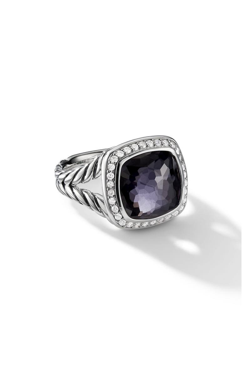 Albion® Diamond Halo Sterling Silver Ring, Main, color, BLACK ORCHID