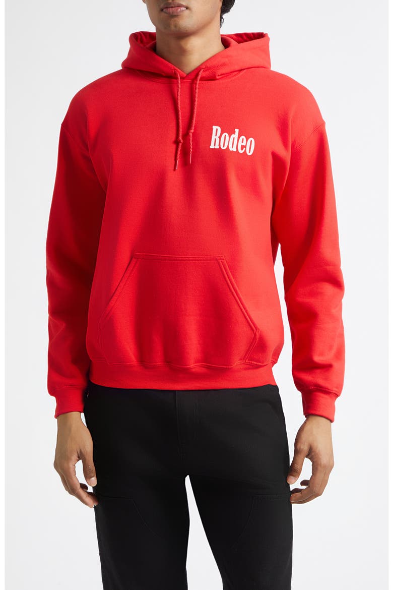 Flag Logo Fleece Graphic Hoodie, Main, color, RED