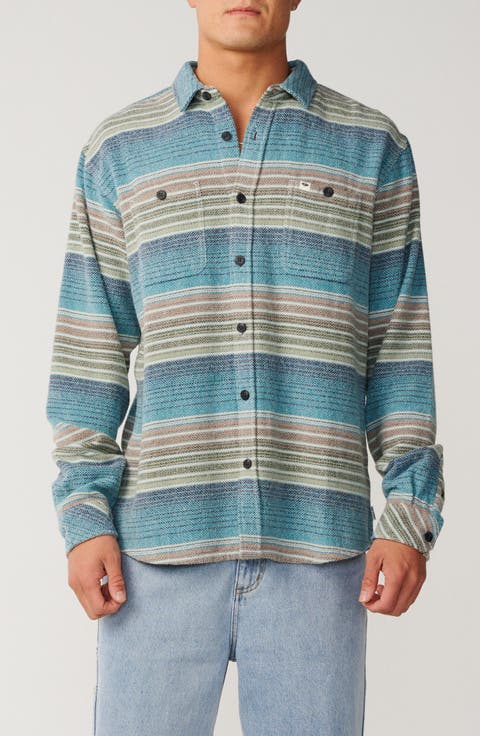 Classic Surf Baja Cotton Flannel Button-Up Shirt