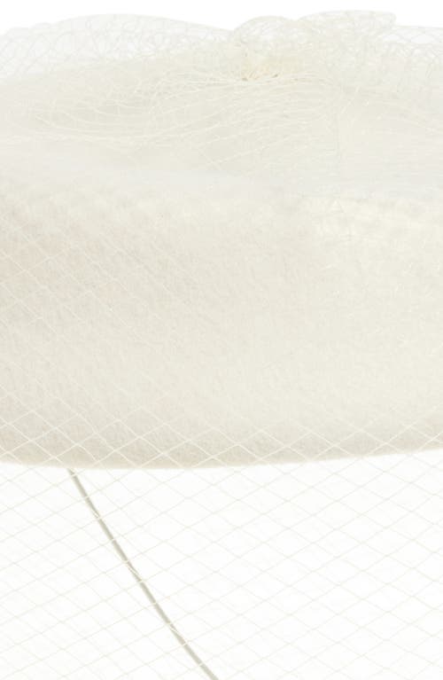 Gigi Burris Millinery Lorna Cocktail Wool Felt Hat With Veil In White