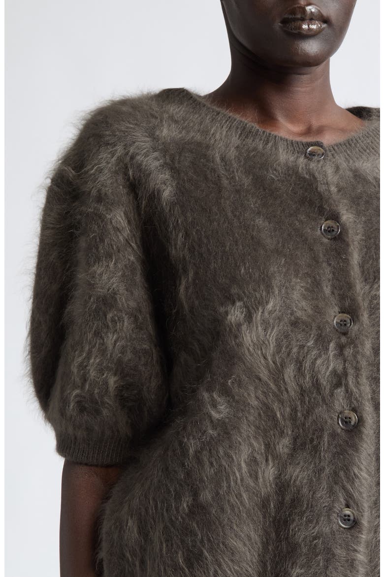Lucianne Cashmere Cardigan, Alternate, color, DARK FERN BRUSHED